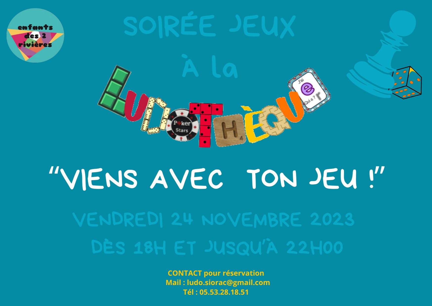 Soirée jeux Ludothèque 24 NOV 2023